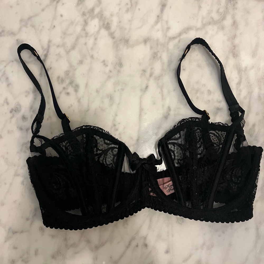 Agent Provocateur black Rozlyn balconette bra